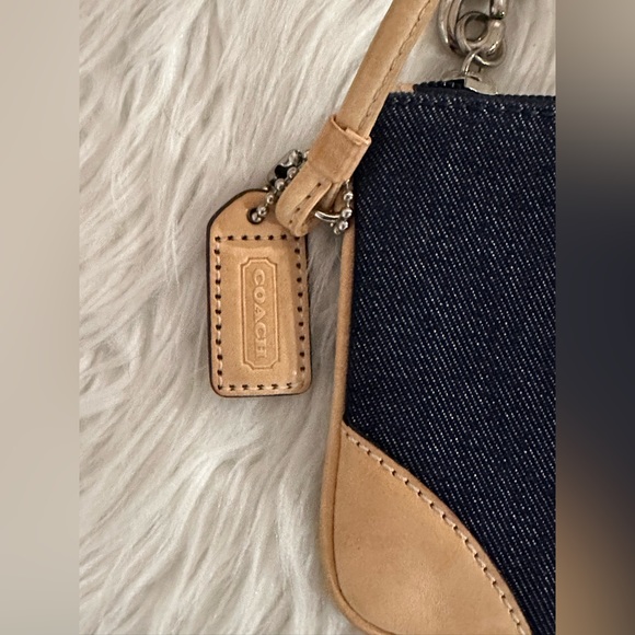 COACH Baguette Denim Leather Wristlet - Picture 3 of 7